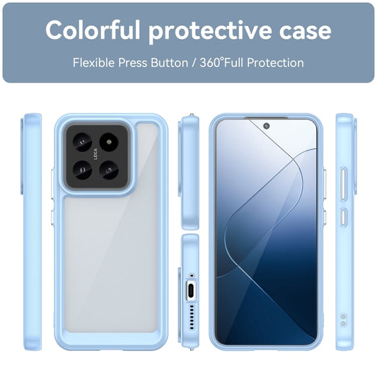 For Xiaomi 14 Colorful Series Acrylic Hybrid TPU Phone Case(Blue) by buy2fix