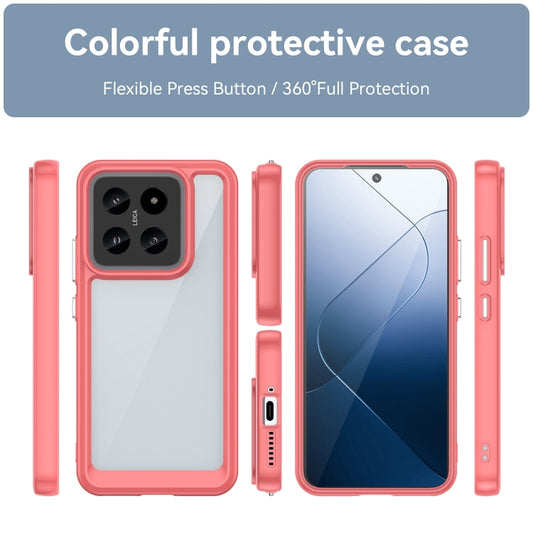 For Xiaomi 14 Pro Colorful Series Acrylic Hybrid TPU Phone Case(Red) by buy2fix