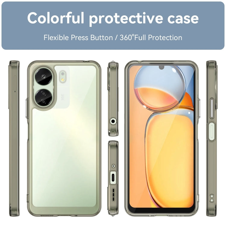 For Xiaomi Redmi 13C 4G Colorful Series Acrylic Hybrid TPU Phone Case(Transparent Grey) - 13C Cases by buy2fix | Online Shopping UK | buy2fix