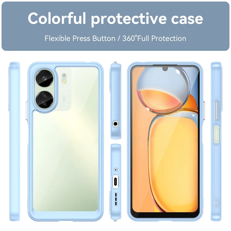 For Xiaomi Redmi 13C 4G Colorful Series Acrylic Hybrid TPU Phone Case(Blue) - 13C Cases by buy2fix | Online Shopping UK | buy2fix