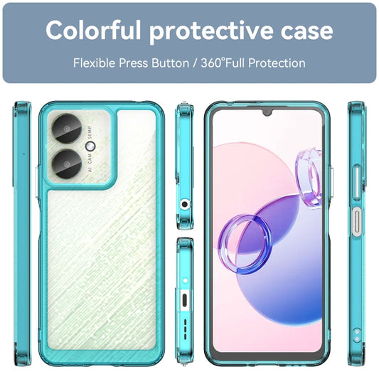 For Xiaomi Poco C65 Colorful Series Acrylic Hybrid TPU Phone Case(Transparent Blue) by buy2fix