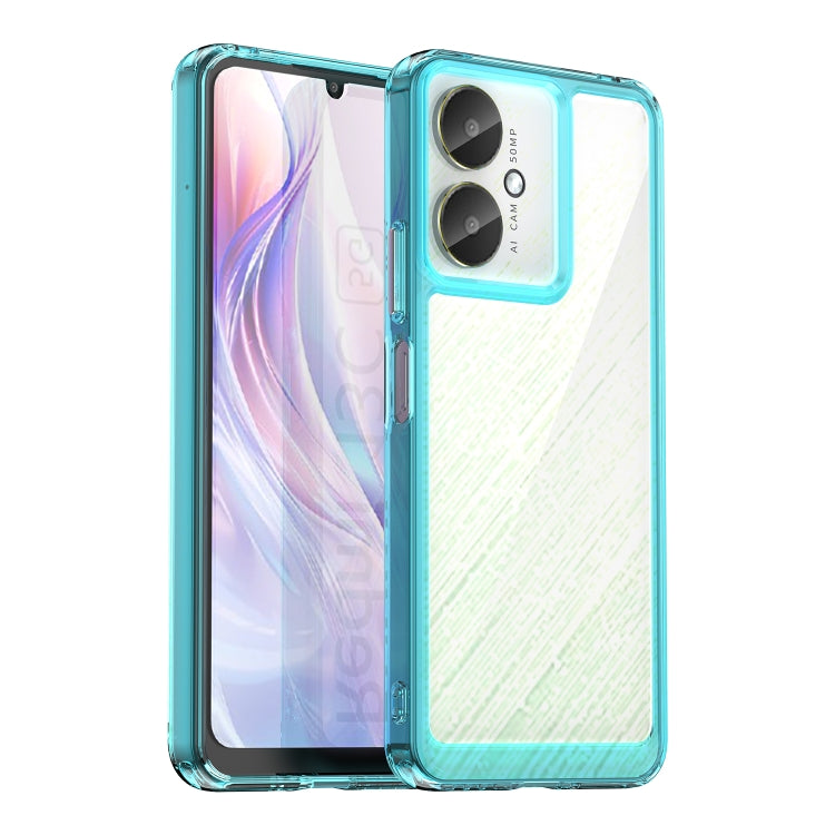 For Xiaomi Poco M6 Colorful Series Acrylic Hybrid TPU Phone Case(Transparent Blue) - Xiaomi Cases by buy2fix | Online Shopping UK | buy2fix