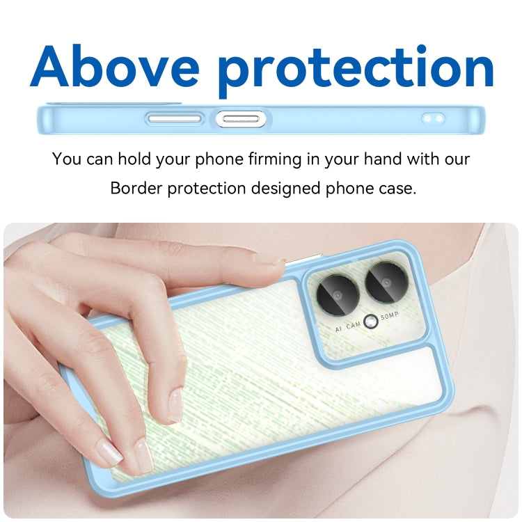For Xiaomi Poco M6 5G Colorful Series Acrylic Hybrid TPU Phone Case(Blue) by buy2fix