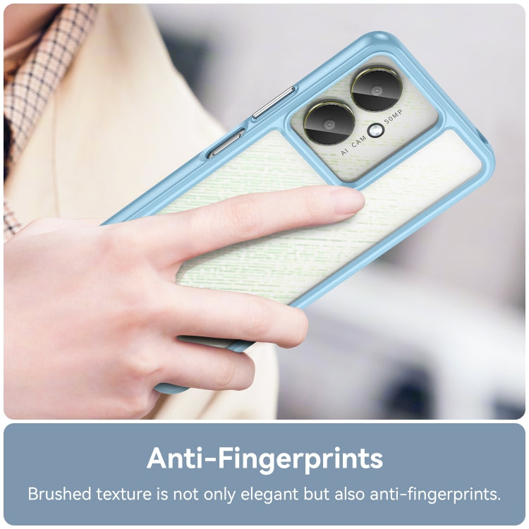 For Xiaomi Poco M6 5G Colorful Series Acrylic Hybrid TPU Phone Case(Blue) by buy2fix