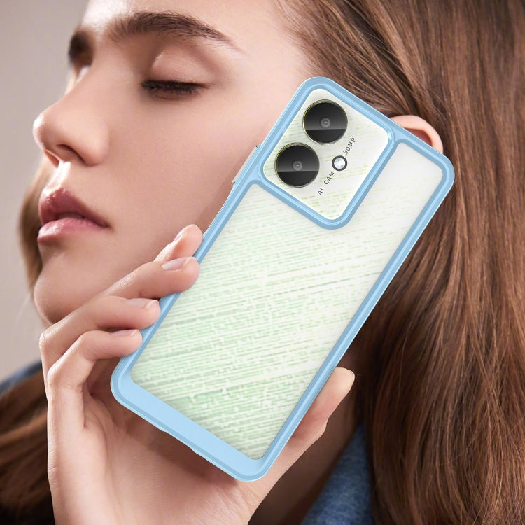 For Xiaomi Poco M6 5G Colorful Series Acrylic Hybrid TPU Phone Case(Blue) by buy2fix