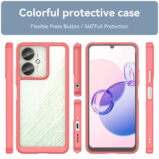 For Xiaomi Poco M6 5G Colorful Series Acrylic Hybrid TPU Phone Case(Red) by buy2fix
