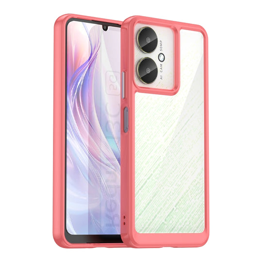 For Xiaomi Redmi 13R 5G Colorful Series Acrylic Hybrid TPU Phone Case(Red)