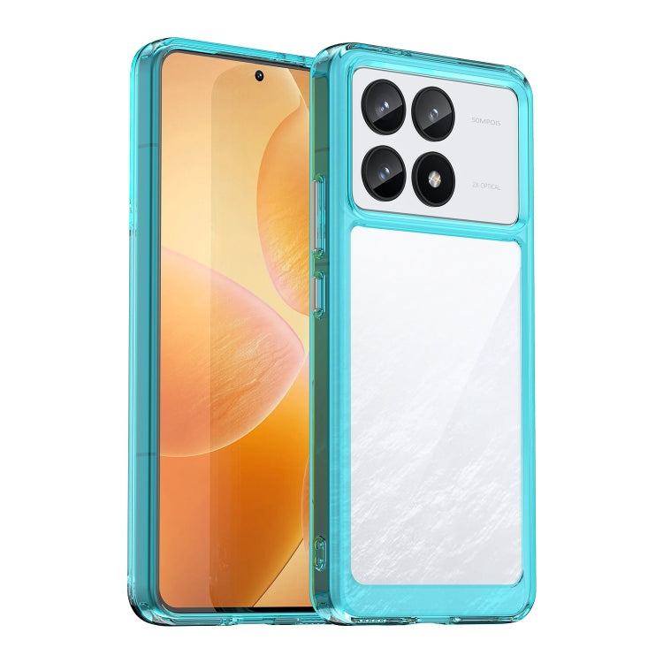 For Xiaomi Redmi K70 Colorful Series Acrylic Hybrid TPU Phone Case(Transparent Blue) - K70 Cases by buy2fix | Online Shopping UK | buy2fix