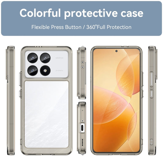 For Xiaomi Redmi K70 Pro Colorful Series Acrylic Hybrid TPU Phone Case(Transparent Grey) by buy2fix