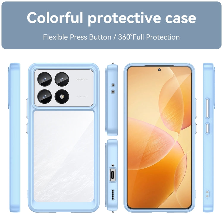 For Xiaomi Redmi K70 Pro Colorful Series Acrylic Hybrid TPU Phone Case(Blue) - K70 Pro Cases by buy2fix | Online Shopping UK | buy2fix