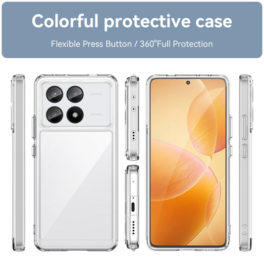 For Xiaomi Redmi K70E Colorful Series Acrylic Hybrid TPU Phone Case(Transparent) by buy2fix