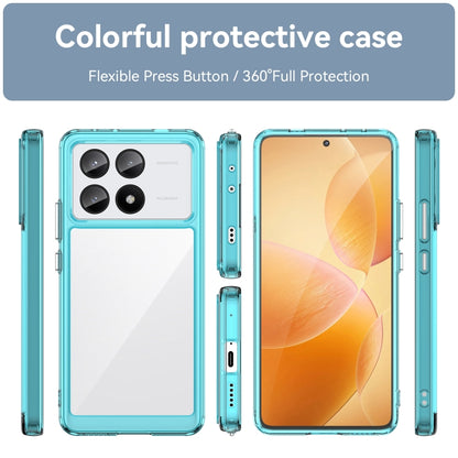 For Xiaomi Redmi K70E Colorful Series Acrylic Hybrid TPU Phone Case(Transparent Blue) - K70E Cases by buy2fix | Online Shopping UK | buy2fix