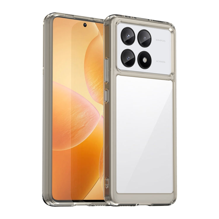 For Xiaomi Redmi K70E Colorful Series Acrylic Hybrid TPU Phone Case(Transparent Grey) - K70E Cases by buy2fix | Online Shopping UK | buy2fix