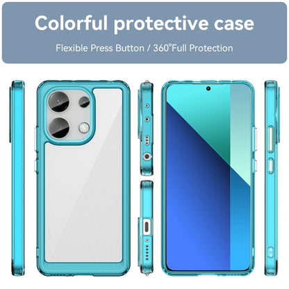 For Xiaomi Redmi Note 13 4G Global Colorful Series Acrylic Hybrid TPU Phone Case(Transparent Blue) - Note 13 Cases by buy2fix | Online Shopping UK | buy2fix