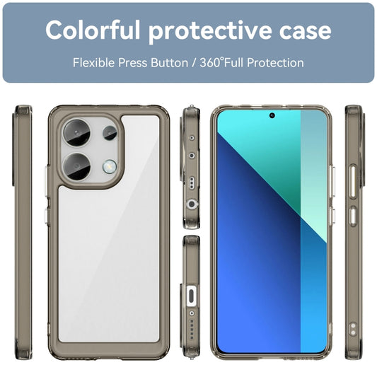 For Xiaomi Redmi Note 13 4G Global Colorful Series Acrylic Hybrid TPU Phone Case(Transparent Grey) by buy2fix