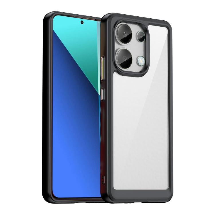 For Xiaomi Redmi Note 13 4G Global Colorful Series Acrylic Hybrid TPU Phone Case(Black) - Note 13 Cases by buy2fix | Online Shopping UK | buy2fix