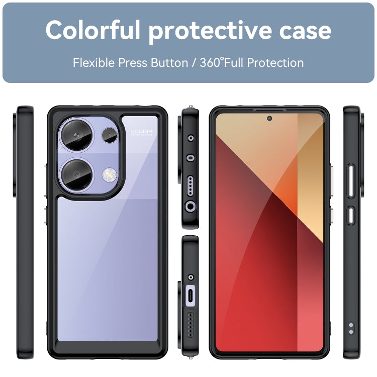 For Redmi Note 13 Pro 4G Global Colorful Series Acrylic Hybrid TPU Phone Case(Black) - Note 13 Pro Cases by buy2fix | Online Shopping UK | buy2fix