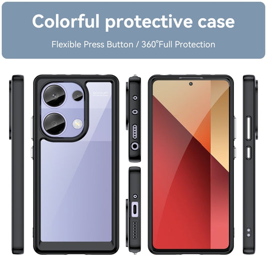 For Redmi Note 13 Pro 4G Global Colorful Series Acrylic Hybrid TPU Phone Case(Black) by buy2fix