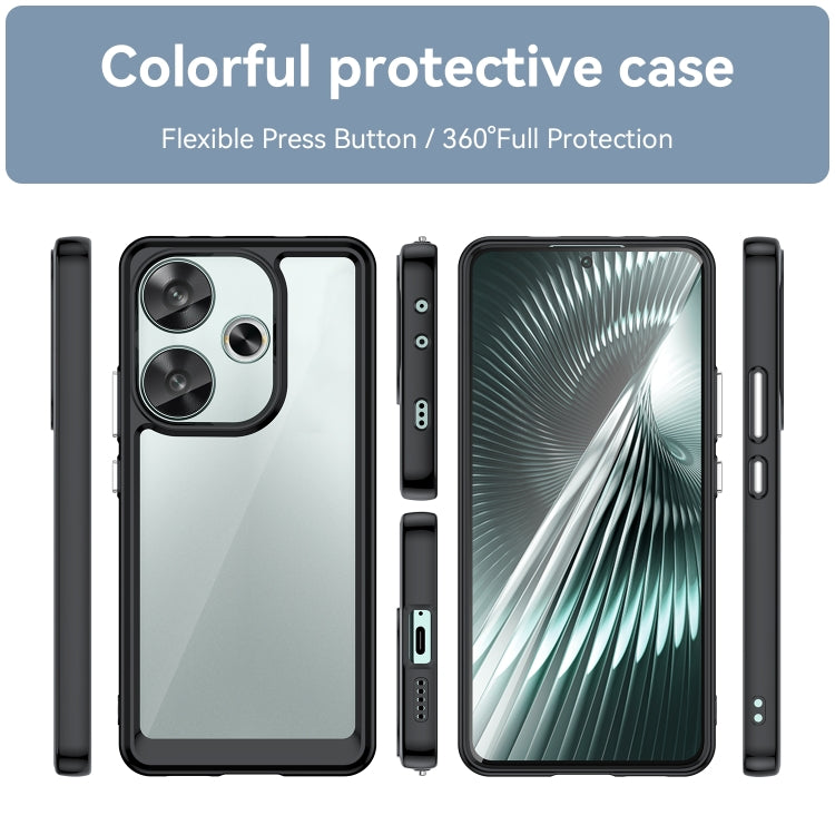 For Xiaomi Redmi Turbo 3 Colorful Series Acrylic Hybrid TPU Phone Case(Black) - Xiaomi Cases by buy2fix | Online Shopping UK | buy2fix