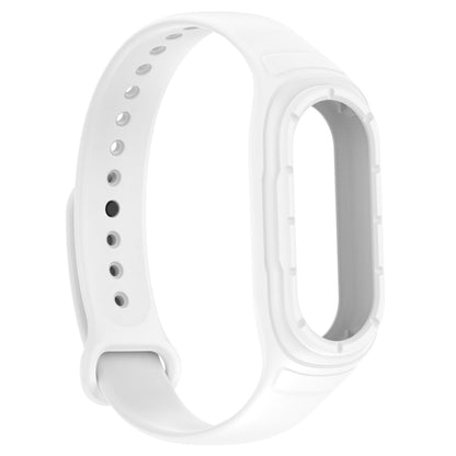 For Xiaomi Mi Band 8 Integrated Silicone Replacement Watch Band(White) - Watch Bands by buy2fix | Online Shopping UK | buy2fix