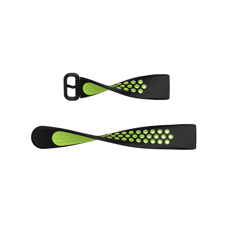 For Fitbit Charge 4 / Charge 3 / Charge 3 SE Watch Button Two Colors Silicone Replacement Strap Watchband(Black Lime) - Watch Bands by buy2fix | Online Shopping UK | buy2fix