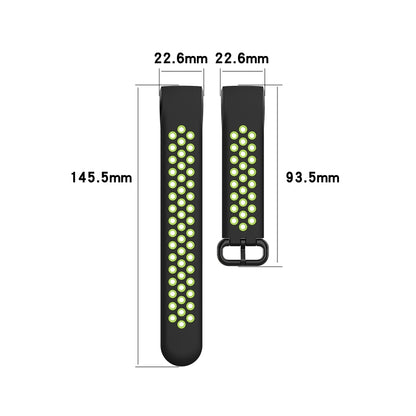 For Fitbit Charge 4 / Charge 3 / Charge 3 SE Watch Button Two Colors Silicone Replacement Strap Watchband(Midnight Blue Grey) - Watch Bands by buy2fix | Online Shopping UK | buy2fix