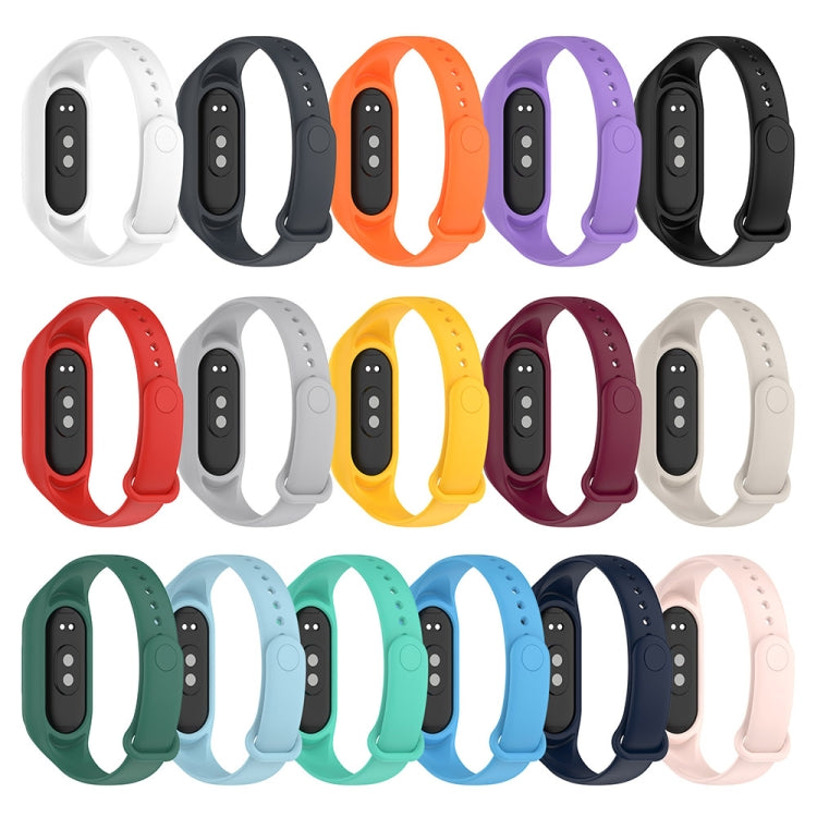 For Xiaomi Mi Band 8 Integrated Silicone Replacement Watch Band(White) - Watch Bands by buy2fix | Online Shopping UK | buy2fix