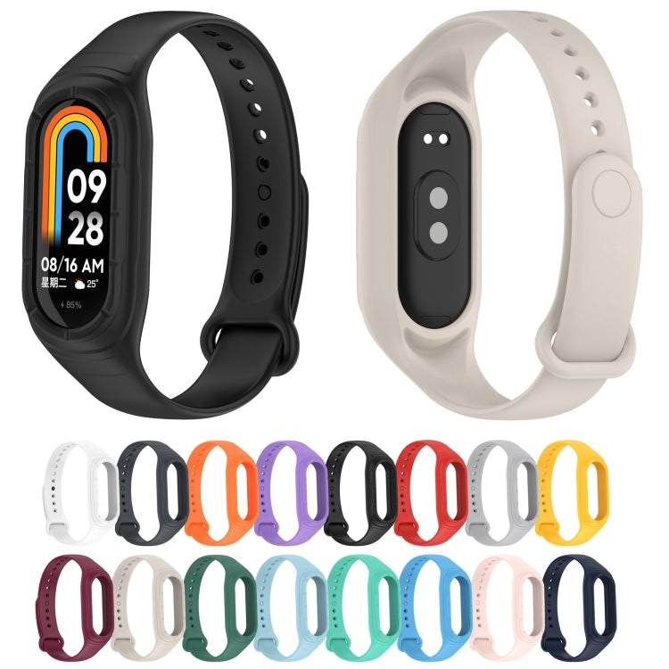 For Xiaomi Mi Band 8 Integrated Silicone Replacement Watch Band(White) - Watch Bands by buy2fix | Online Shopping UK | buy2fix