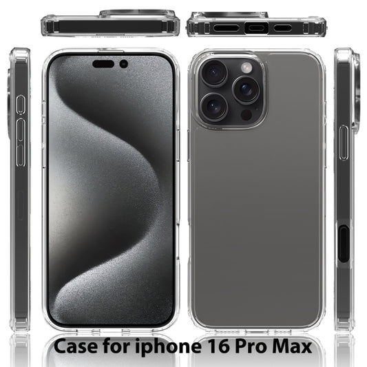 For iPhone 16 Pro Max Scratchproof Acrylic TPU Phone Case(Black) by buy2fix