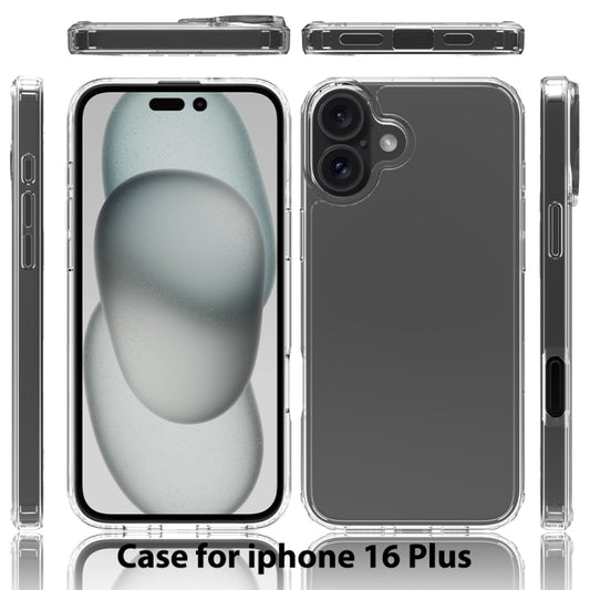 For iPhone 16 Plus Scratchproof Acrylic TPU Phone Case(Transparent) by buy2fix