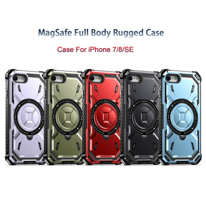 For iPhone SE 2022 / 2020 / 8 / 7 Armor Series Holder Phone Case(Light Purple) by buy2fix