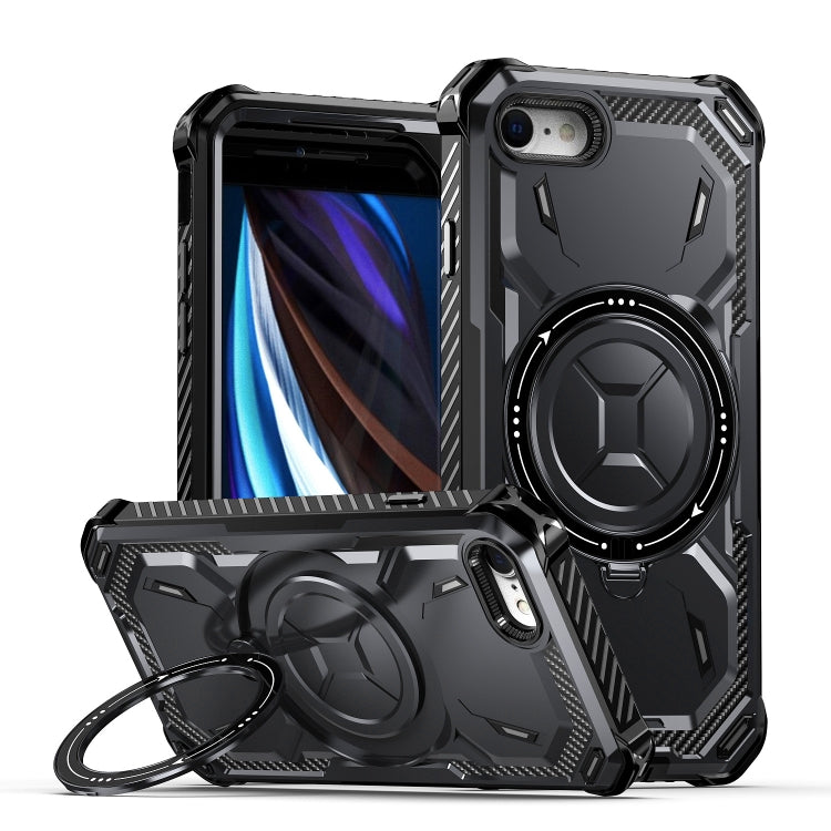 For iPhone SE 2022 / 2020 / 8 / 7 Armor Series Holder Phone Case(Black) by buy2fix