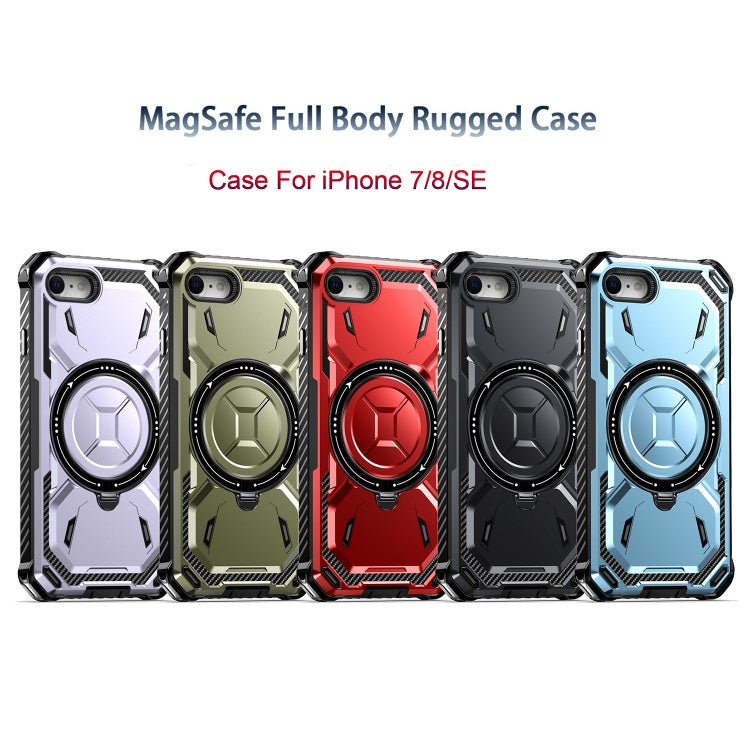 For iPhone SE 2022 / 2020 / 8 / 7 Armor Series Holder Phone Case(Blue) by buy2fix