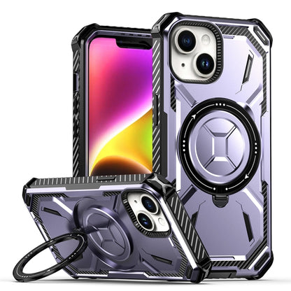 For iPhone 15 Armor Series Holder Phone Case(Light Purple) by buy2fix