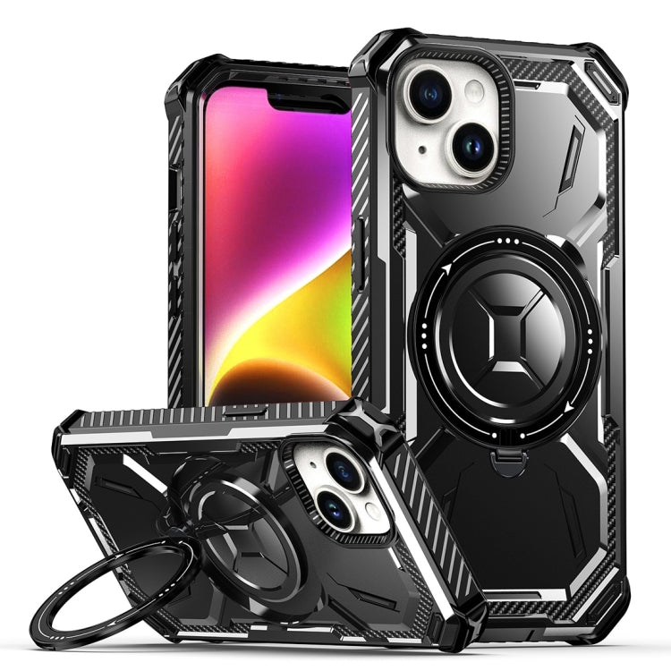 For iPhone 15 Armor Series Holder Phone Case(Black) by buy2fix