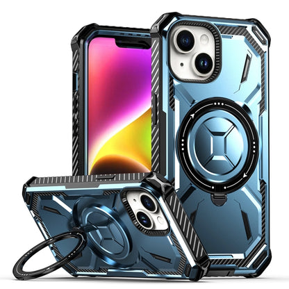 For iPhone 15 Armor Series Holder Phone Case(Blue) by buy2fix