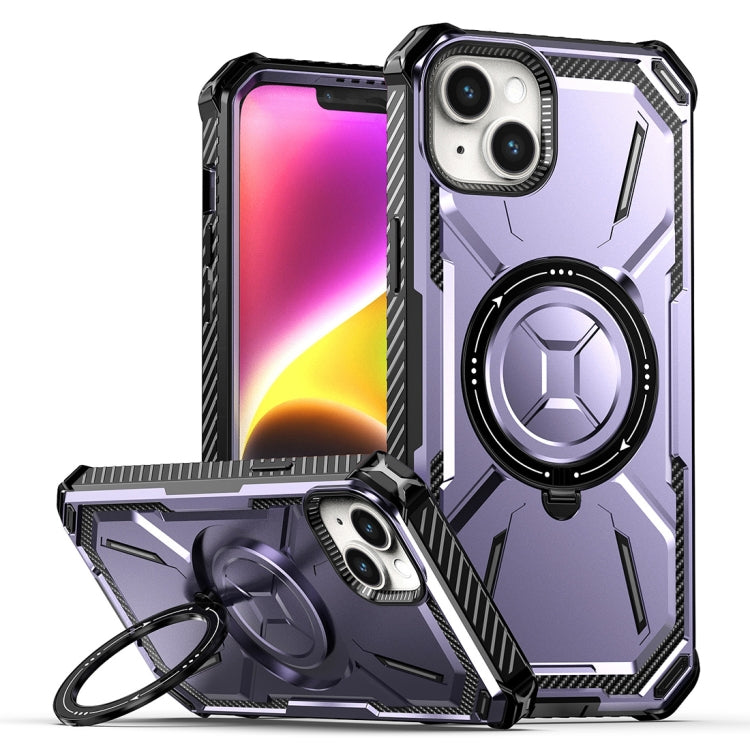 For iPhone 15 Plus Armor Series Holder Phone Case(Light Purple) by buy2fix