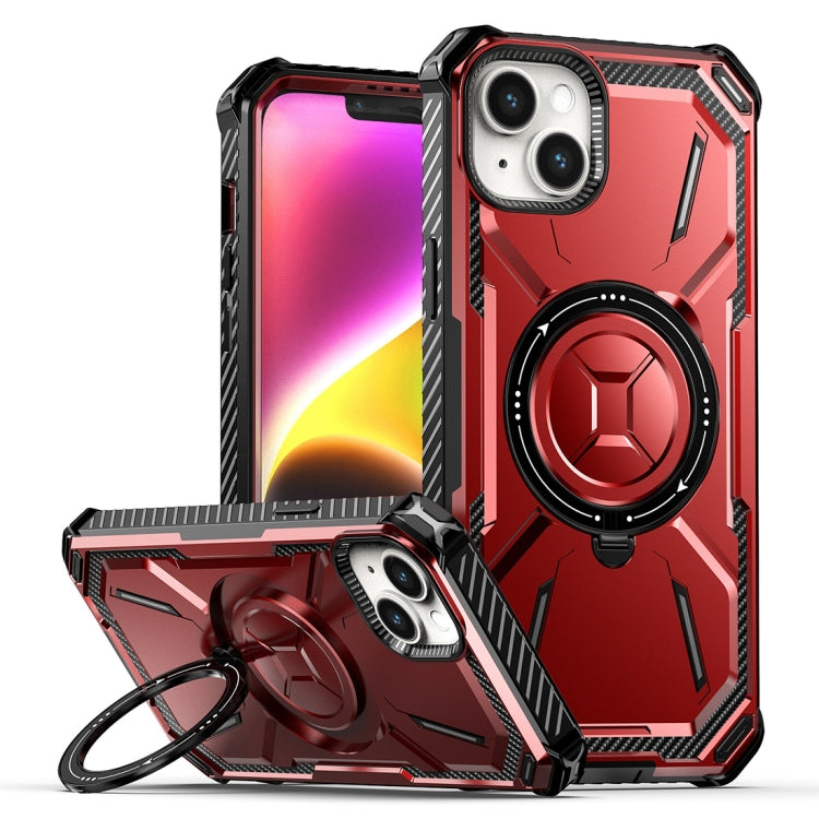 For iPhone 15 Plus Armor Series Holder Phone Case(Red) by buy2fix