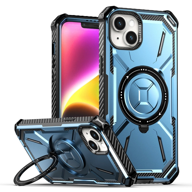 For iPhone 15 Plus Armor Series Holder Phone Case(Blue) by buy2fix