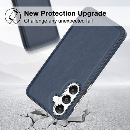For Samsung Galaxy S23 FE 5G Leather Texture Full Coverage Phone Case(Blue) by buy2fix