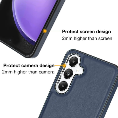 For Samsung Galaxy S23 FE 5G Leather Texture Full Coverage Phone Case(Blue) by buy2fix