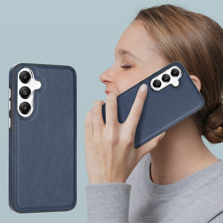 For Samsung Galaxy S23 FE 5G Leather Texture Full Coverage Phone Case(Blue) by buy2fix