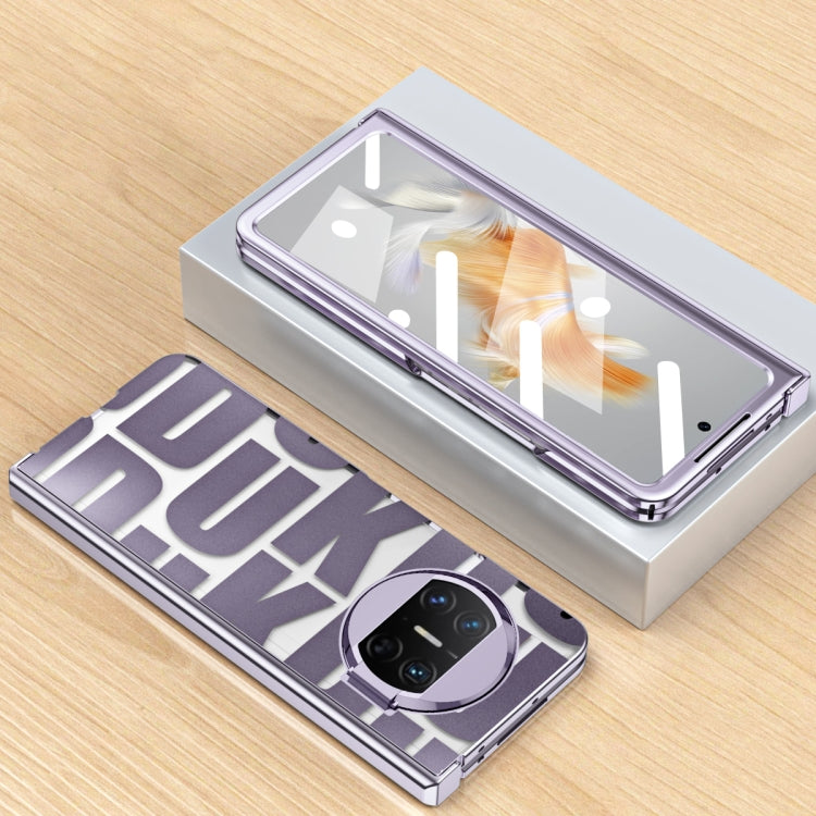 For Huawei Mate X3 Integrated Electroplating Folding Phone Case with Hinge(Purple) - Huawei Cases by buy2fix | Online Shopping UK | buy2fix