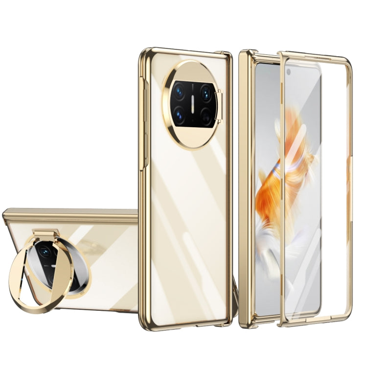 For Huawei Mate X3 Integrated Electroplating PC Folding Phone Case with Hinge(Gold) - Huawei Cases by buy2fix | Online Shopping UK | buy2fix