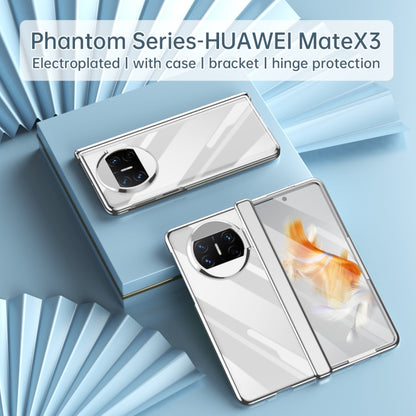 For Huawei Mate X3 Integrated Electroplating PC Folding Phone Case with Hinge(Silver) - Huawei Cases by buy2fix | Online Shopping UK | buy2fix