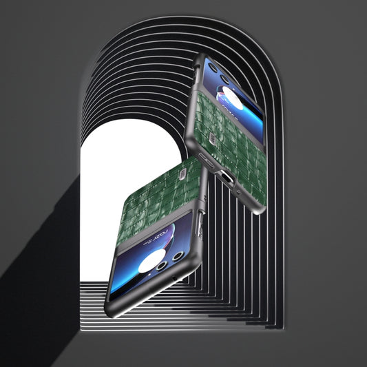 For Motorola Razr 40 Ultra ABEEL Crocodile Texture Genuine Leather Phone Case(Green) by buy2fix