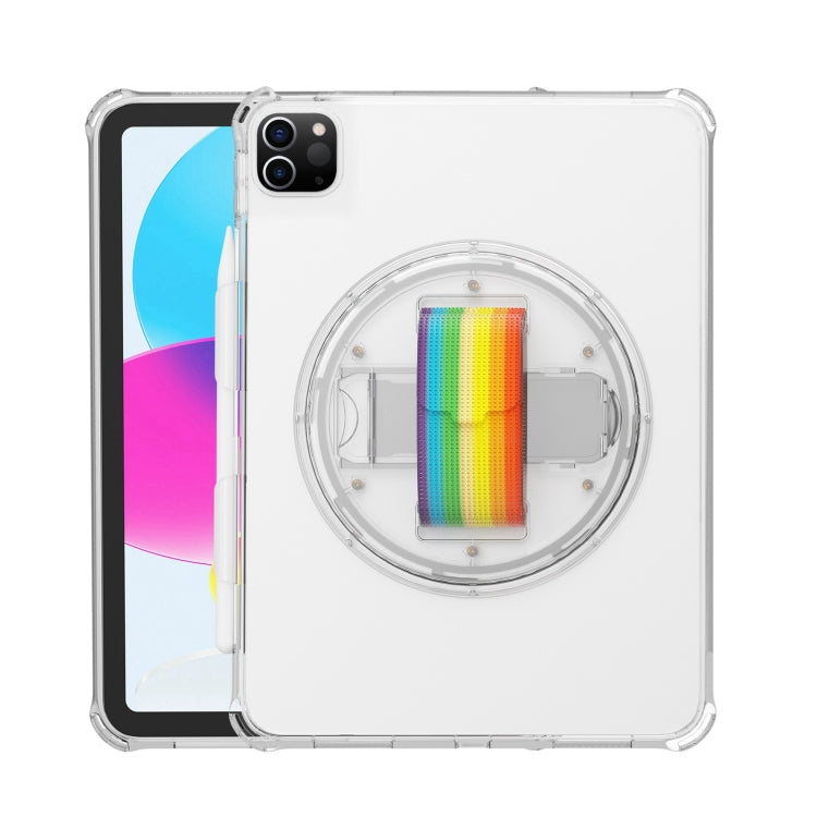 For iPad Pro 11 2022 / 2021 Terminator Shockproof Glitter Powder Tablet Case with Grip Strap(White) - iPad Pro 11 (2022/2021) Cases by buy2fix | Online Shopping UK | buy2fix