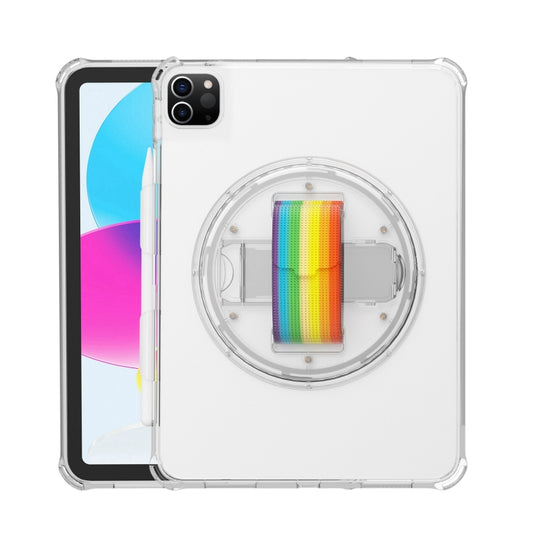 For iPad Pro 11 2022 / 2021 Terminator Shockproof Glitter Powder Tablet Case with Grip Strap(White) - iPad Pro 11 (2022/2021) Cases by buy2fix | Online Shopping UK | buy2fix