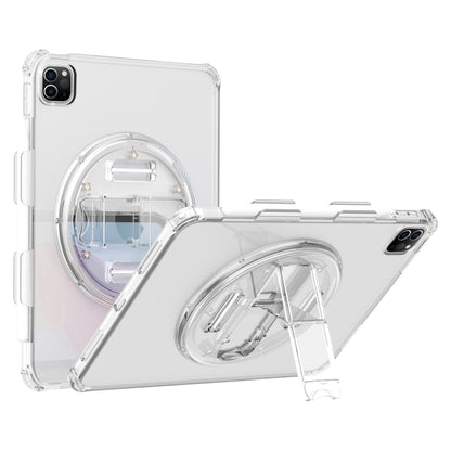 For iPad Pro 11 2022 / 2021 Terminator Shockproof Glitter Powder Tablet Case with Grip Strap(Transparent) - iPad Pro 11 (2022/2021) Cases by buy2fix | Online Shopping UK | buy2fix