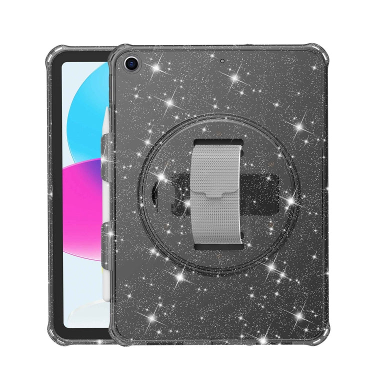 For iPad 10.2 2021 / 2020 / 10.5 Terminator Shockproof Glitter Powder Tablet Case with Grip Strap(Black) - iPad Pro 11 (2022/2021) Cases by buy2fix | Online Shopping UK | buy2fix